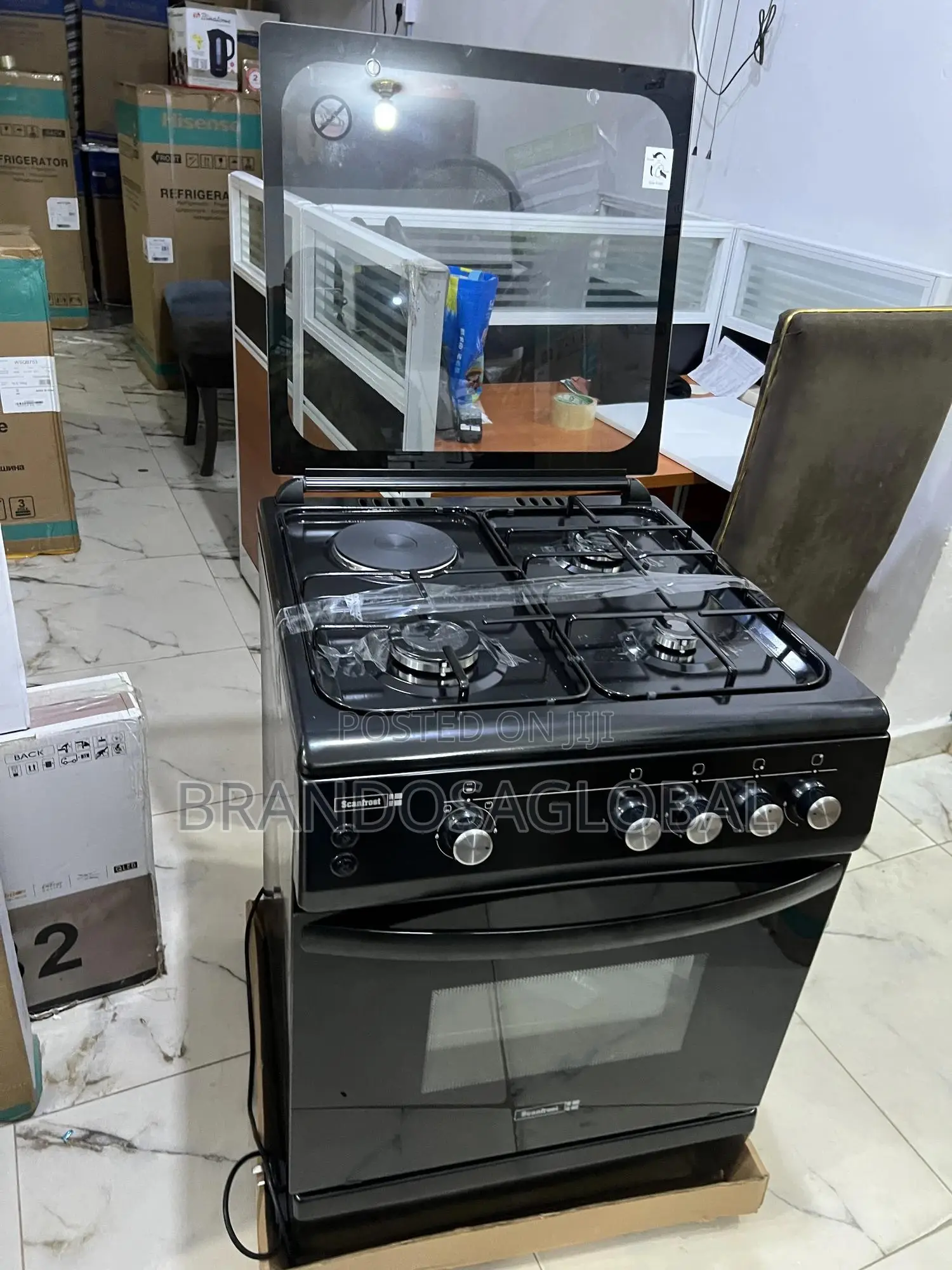 Scanfrost Ck6302b Gas Cooker – Portable 60×60 Size 3gas+1electric