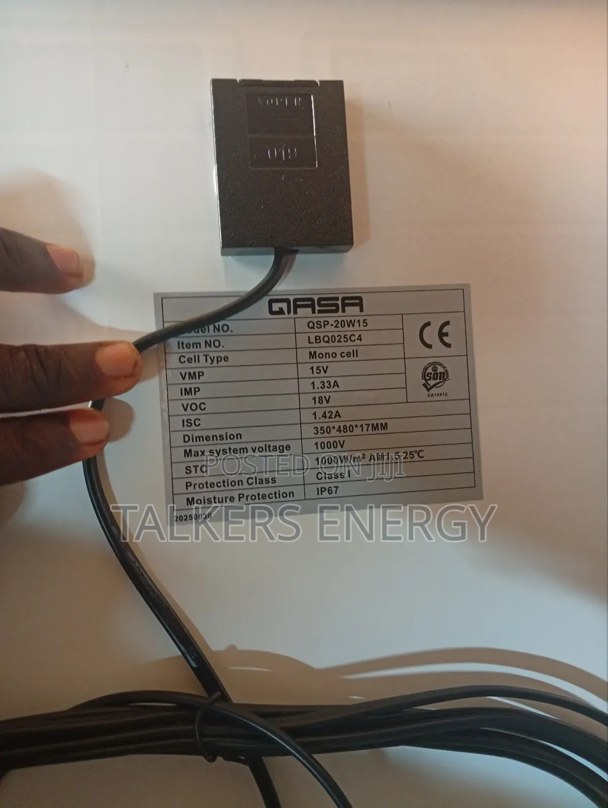 Qasa 20w Polycrystalline Solar Panel for Fans