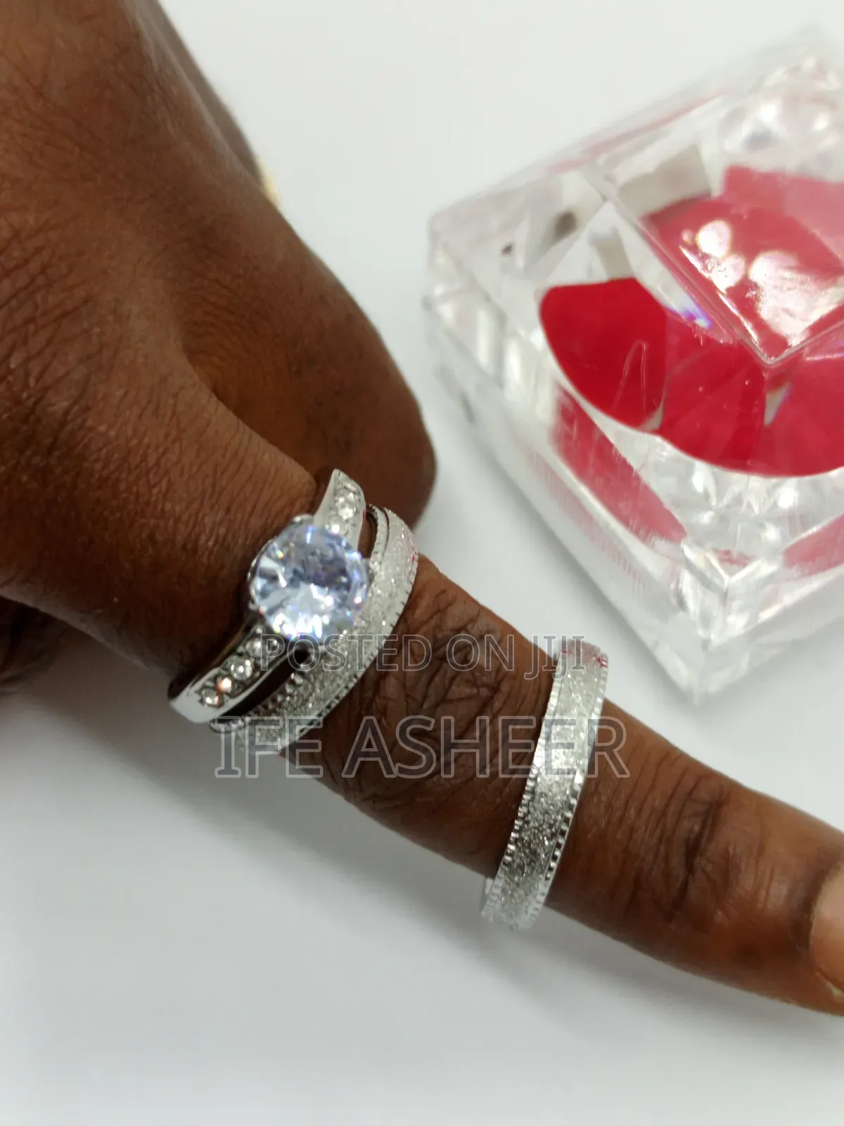 Couples Set Of Silver Wedding Ring - Gc007