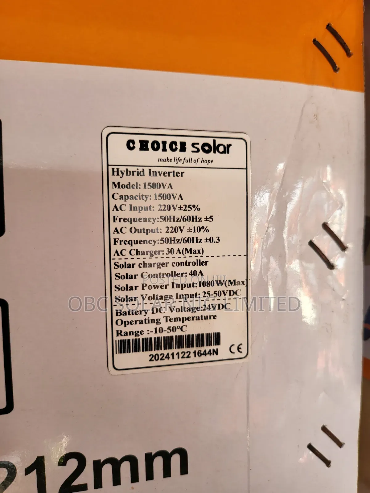 Strong Choice Hybrid Inverter 1.5kva 24v