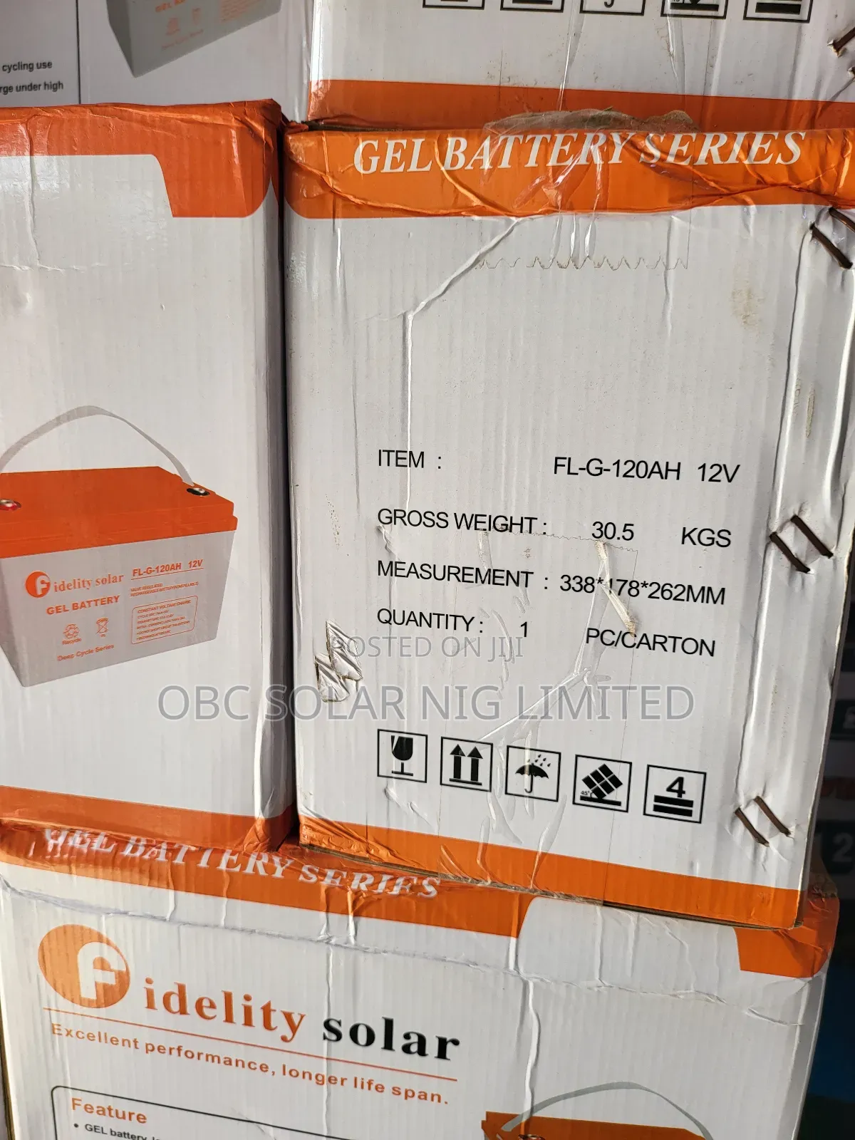 Fidelity Gel Battery Series 120ah 12v
