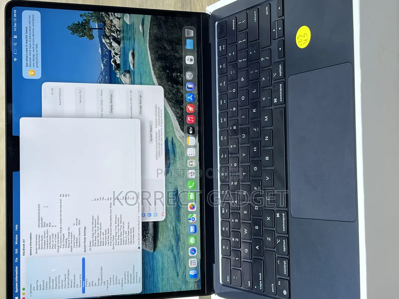 Laptop Apple MacBook Air 2022 M2 16GB Apple M2 SSD 256GB