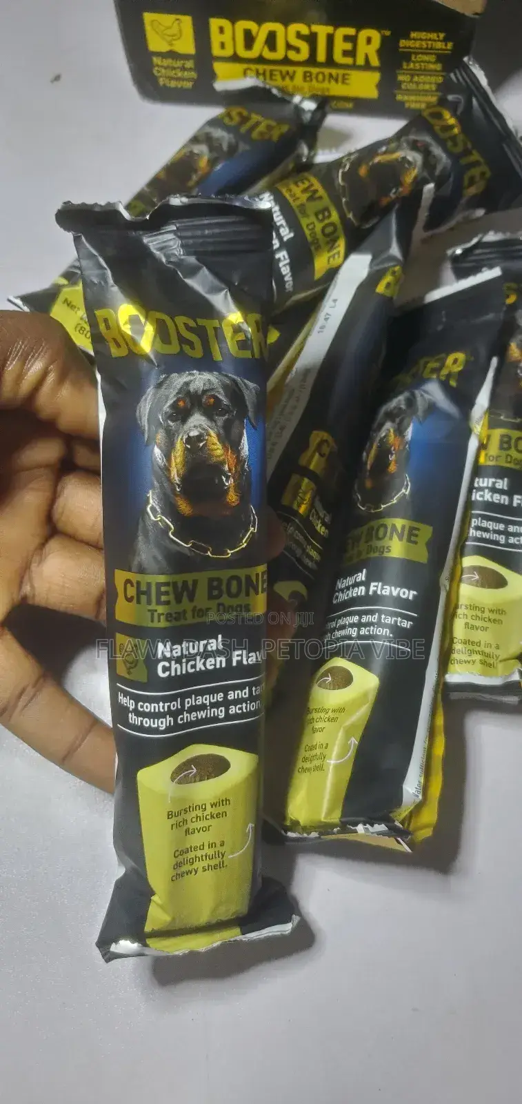 Booster Chew Bone Toy Dog Treat Snacks With Natural Chicken Flavor