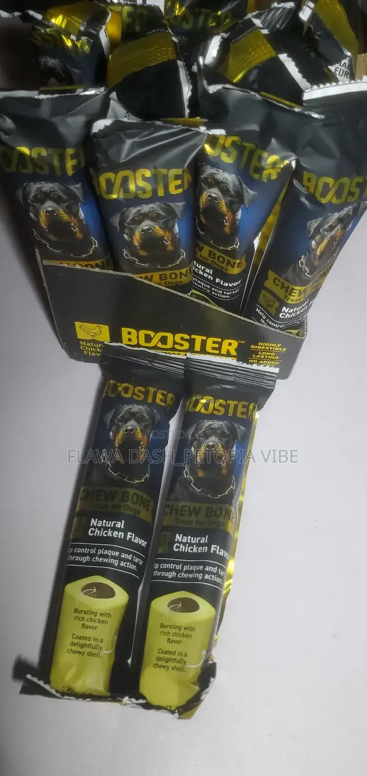 Booster Chew Bone Toy Dog Treat Snacks With Natural Chicken Flavor