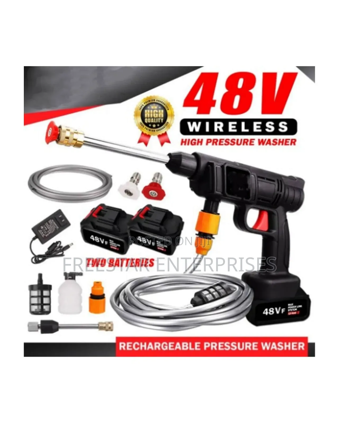 Cordless High Pressure Car Washer - Double Batteries.
