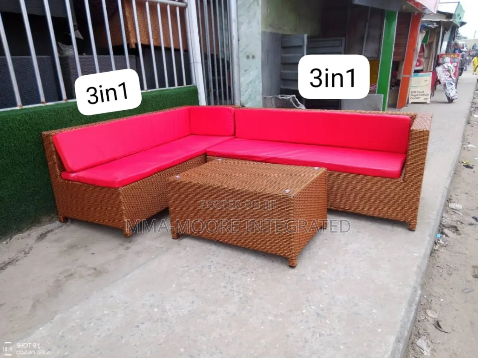 L-Shape Rattan Sofa Set
