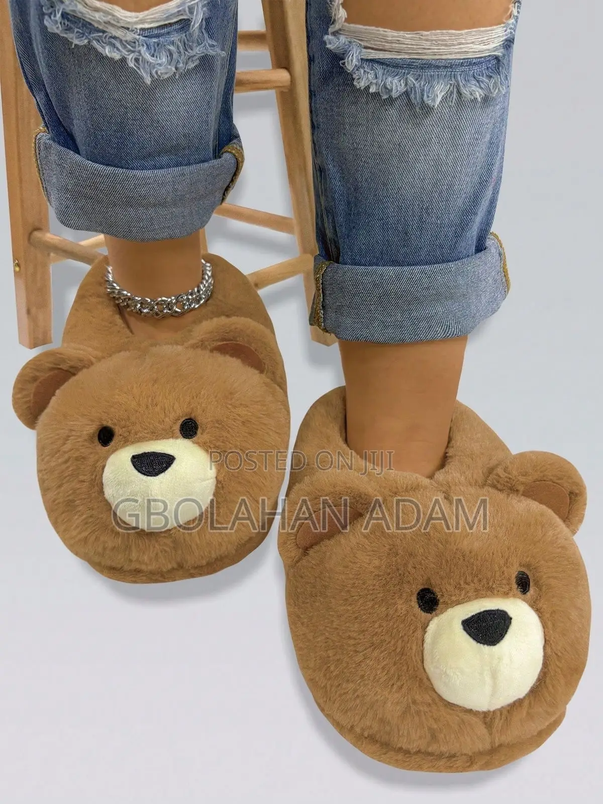 Women Household Teddy Bear Fully Covered Plush Slippers