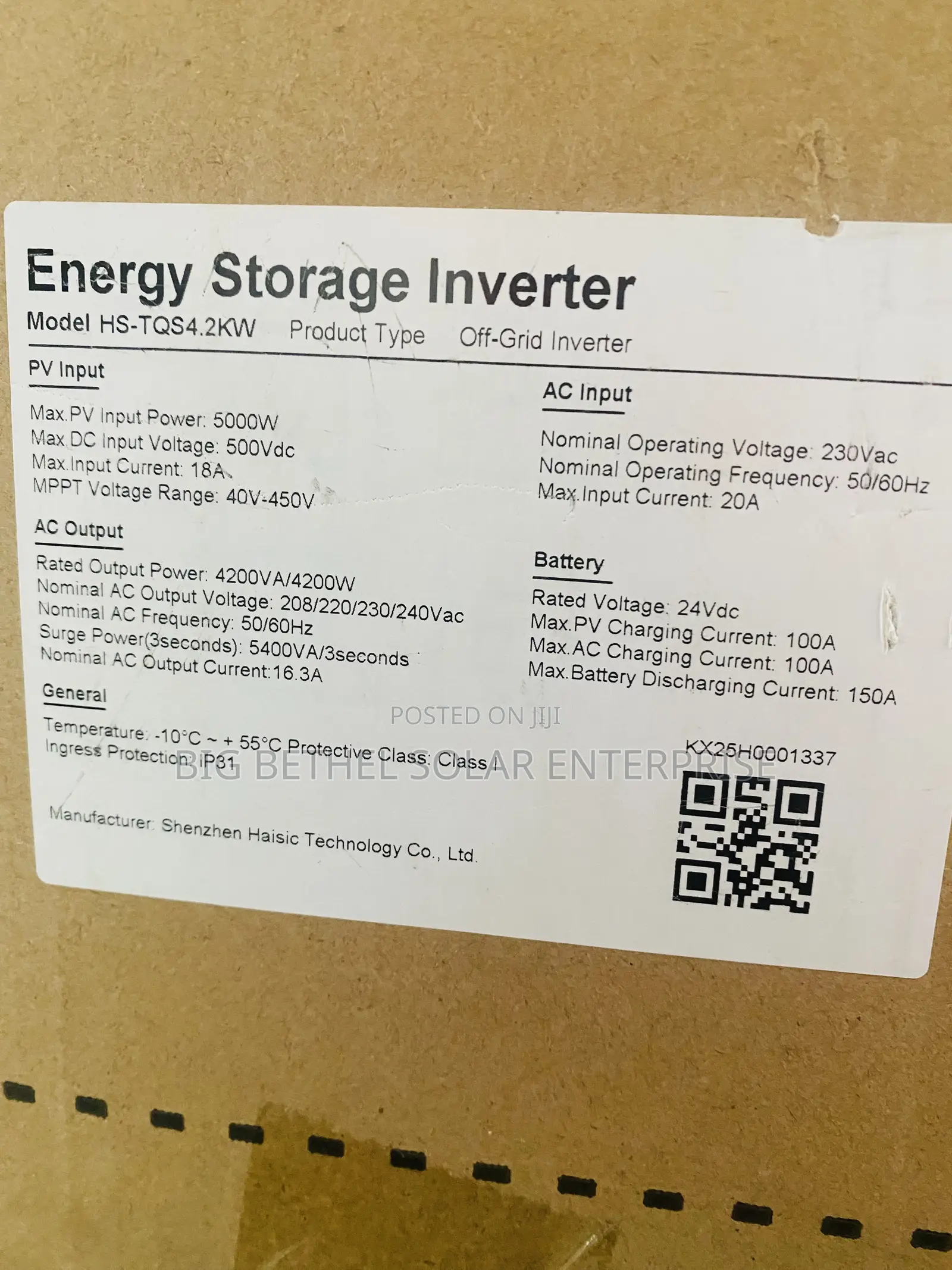 5kva 48v Hasic Solar Hybrid Inverter