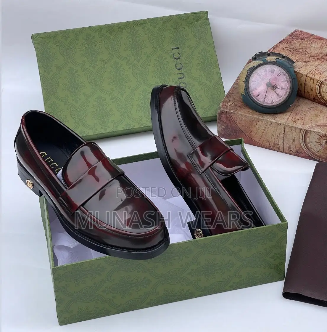 Gucci Leather Classic Wine Shoes 40-47