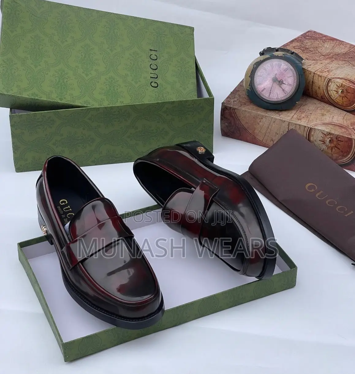 Gucci Leather Classic Wine Shoes 40-47