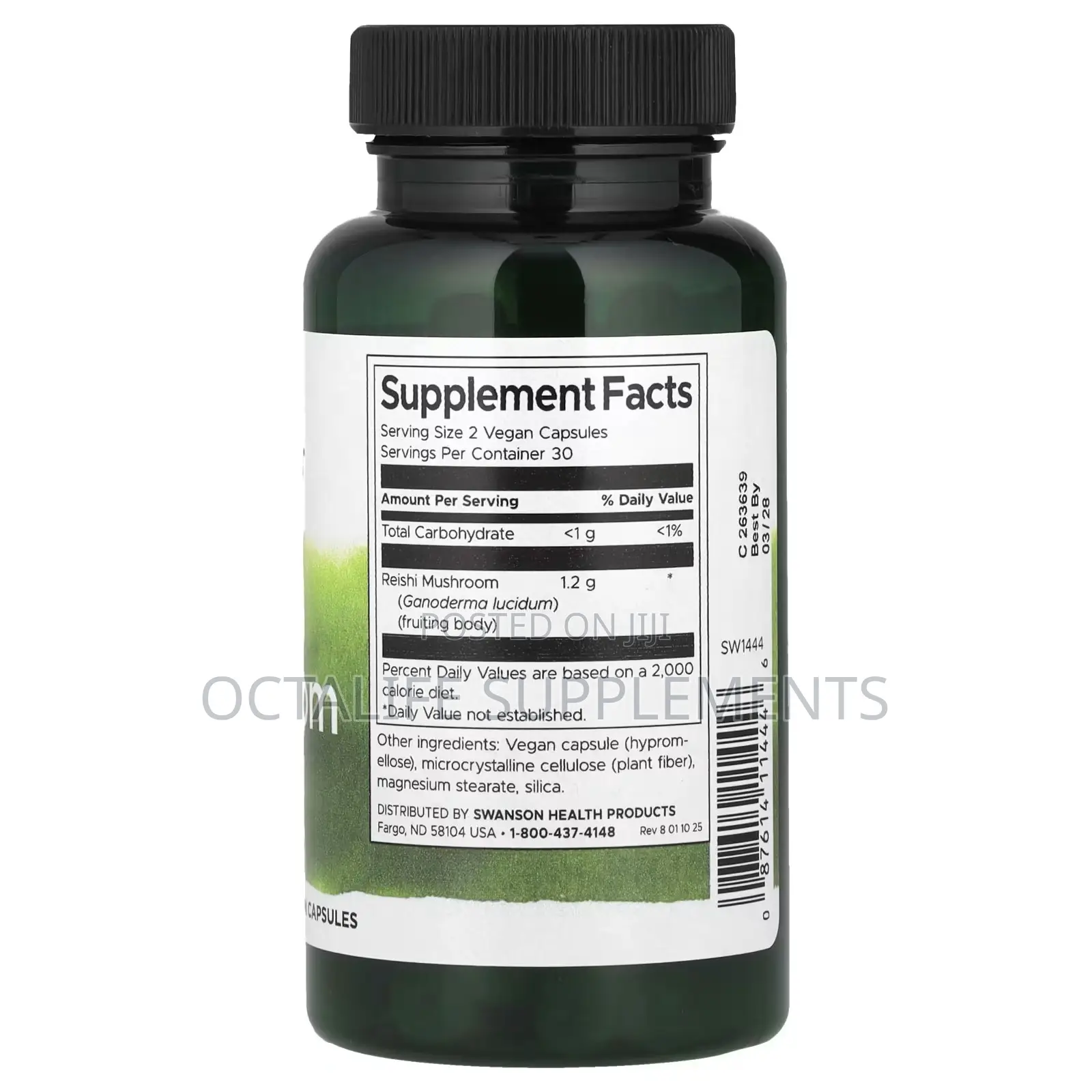 Swanson, Reishi Mushroom, 600 Mg, 60 Vegan Capsules