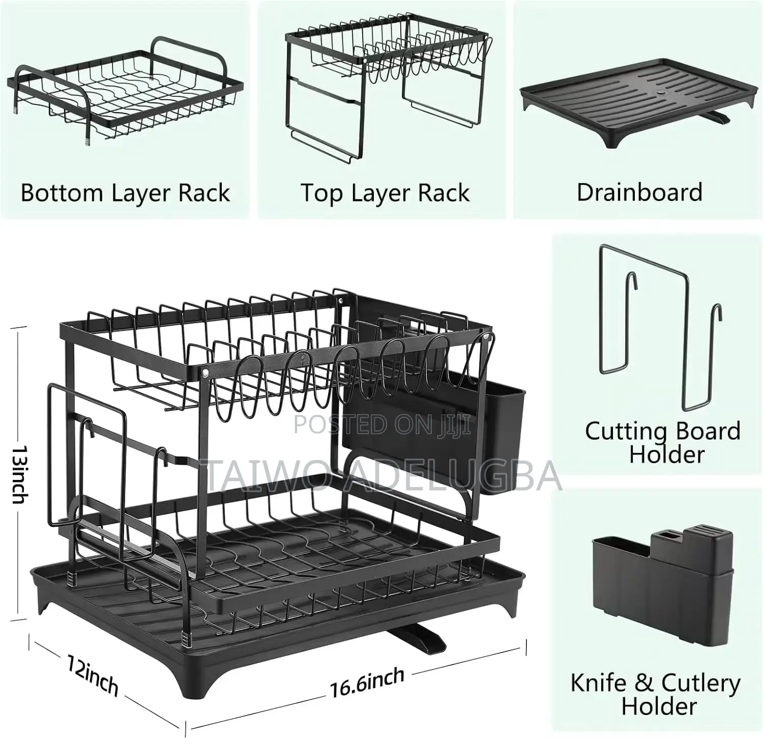 2 Tier Dish Draining Rack / Plate Rack