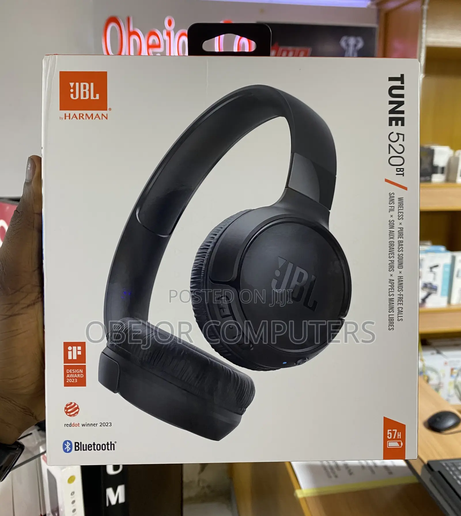 JBL Tune 520bt Wireless on-Ear Headphones With JBL Pure Bass Sound Bt5