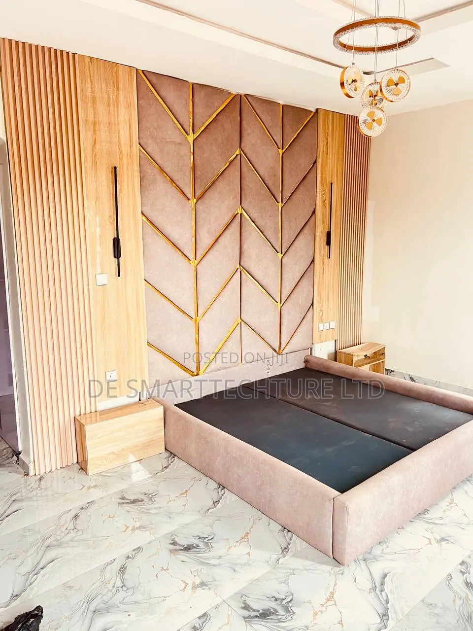Luxury Bedframe With Padded Wall Panel – Custom Interior Design