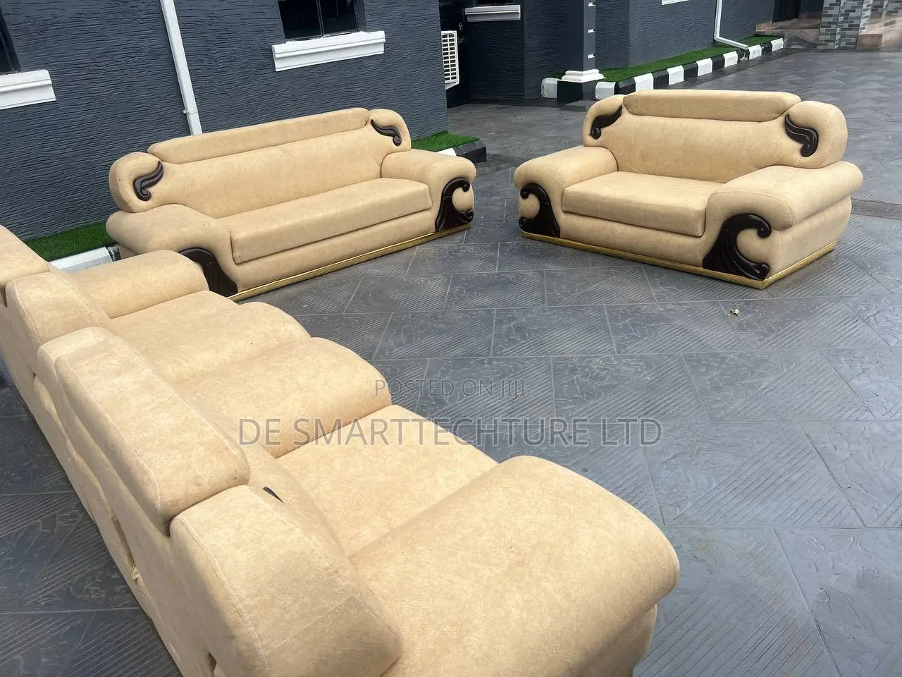 Luxury Handmade 7-Seater Sofa Set – Quality Fabric Hardwood Frame
