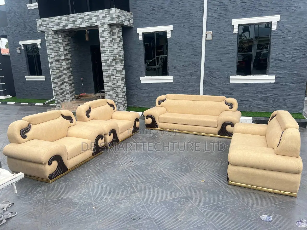 Luxury Handmade 7-Seater Sofa Set – Quality Fabric Hardwood Frame