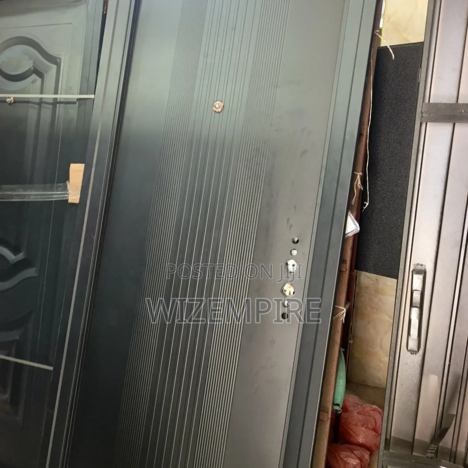 3ft Black 70mm Steel Security Doors With Line Available