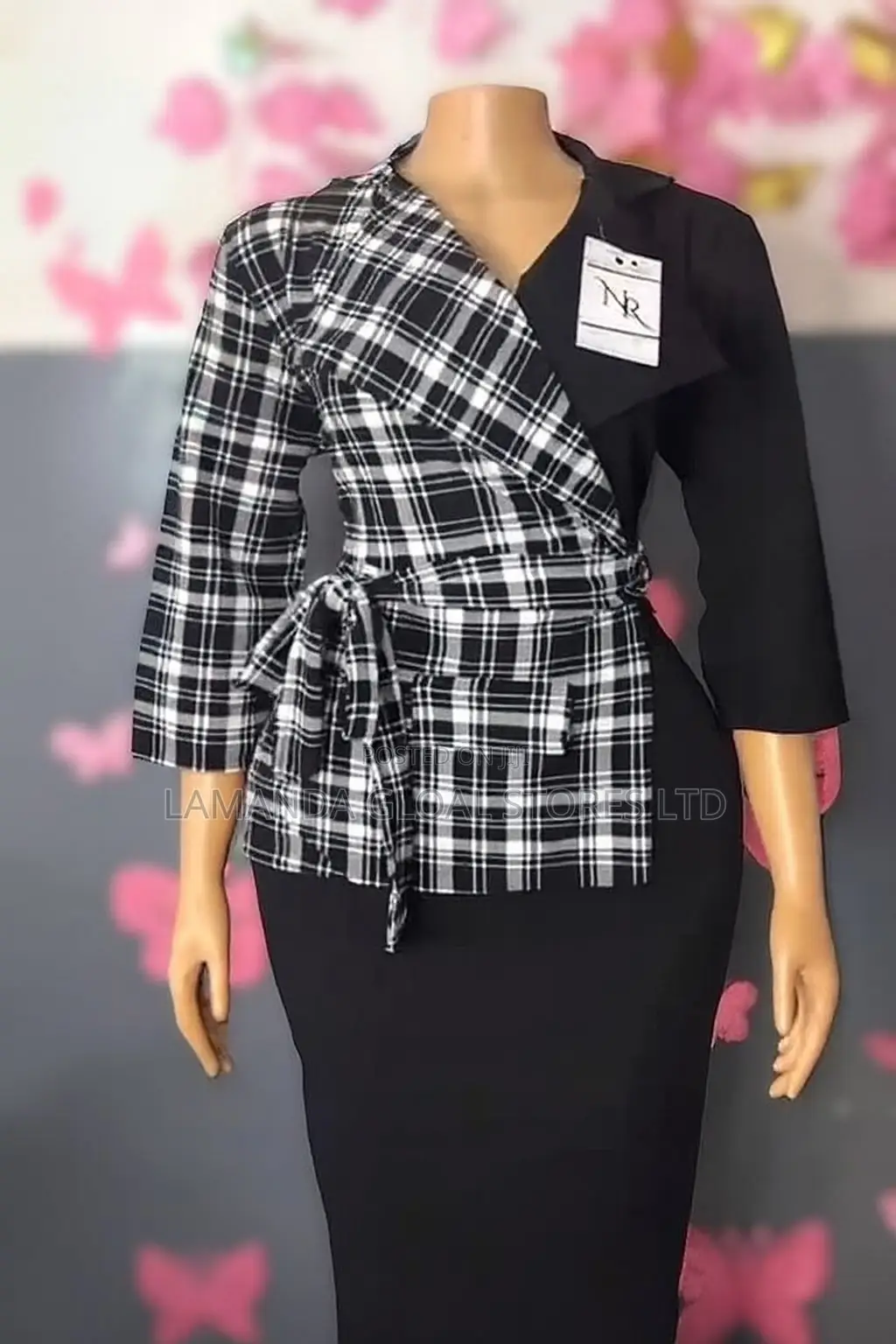 Stylish Black and White Corporate Gown