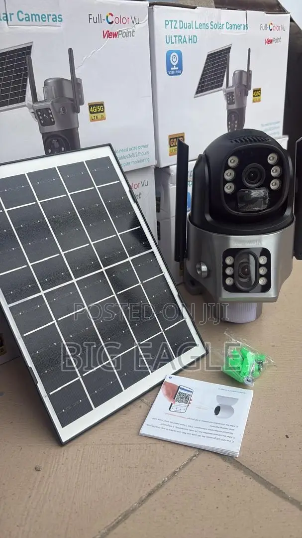 V380 Pro Dual Lens PTZ Solar Camera 5.0mp