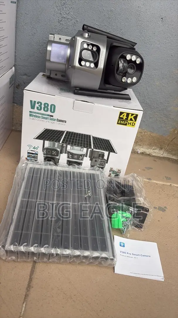 Solar Powered Dual Lens PTZ CCTV Camera V380
