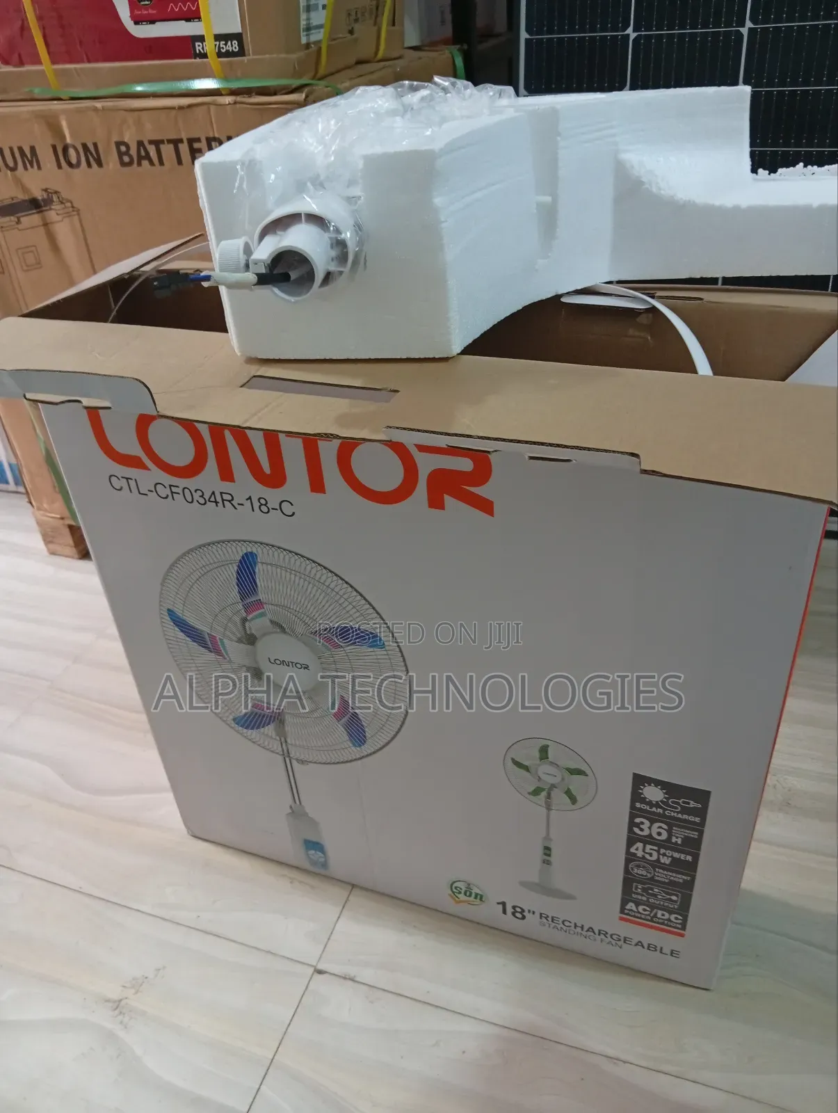 Lontor 18inches Rechargeable Fan