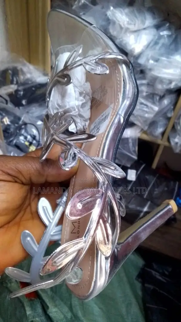 Ladies Silver Heeled Shoe