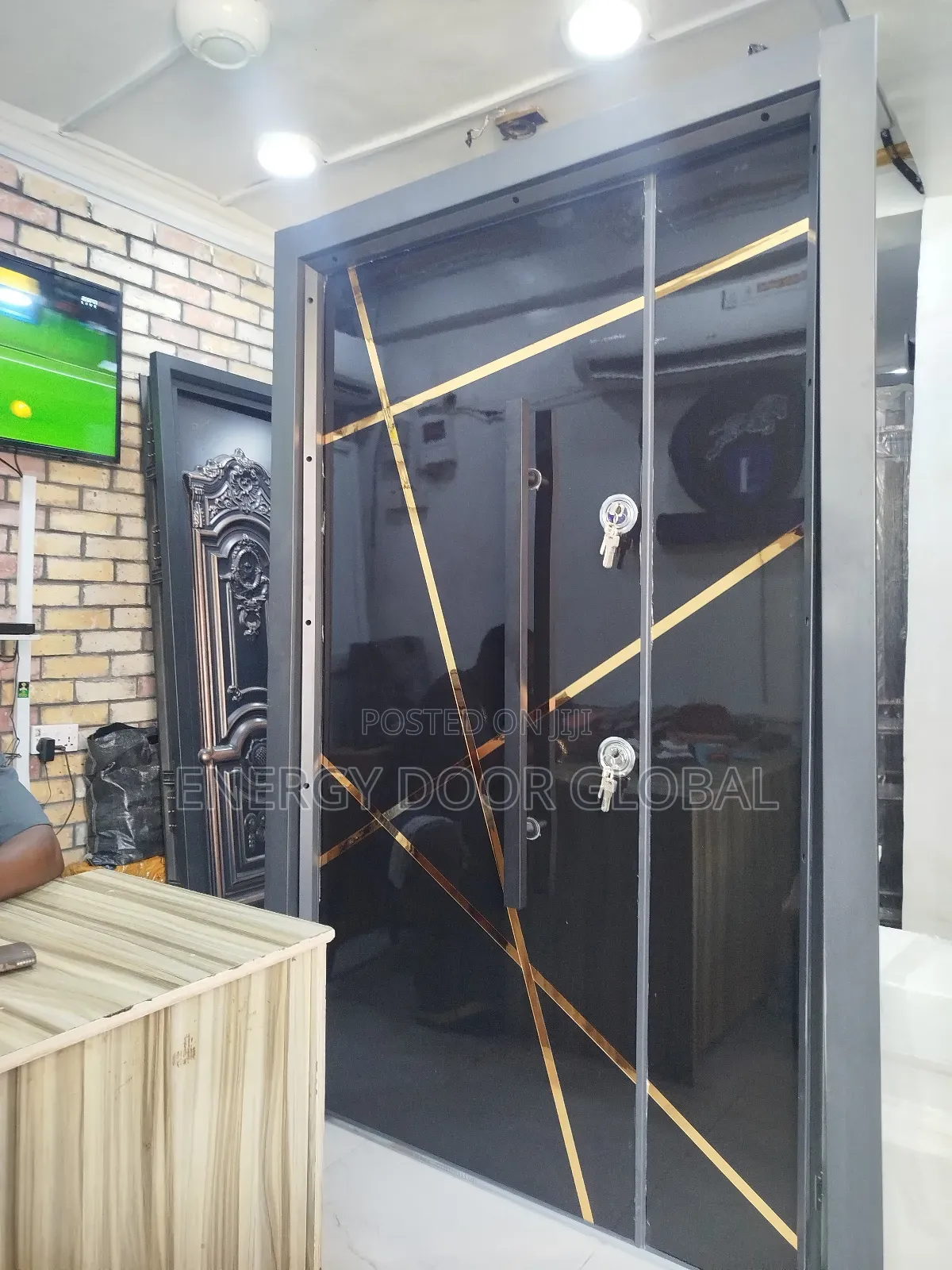 Black Gold Line Exquisite Turkey Door 4ft by 7ft Entrance Door