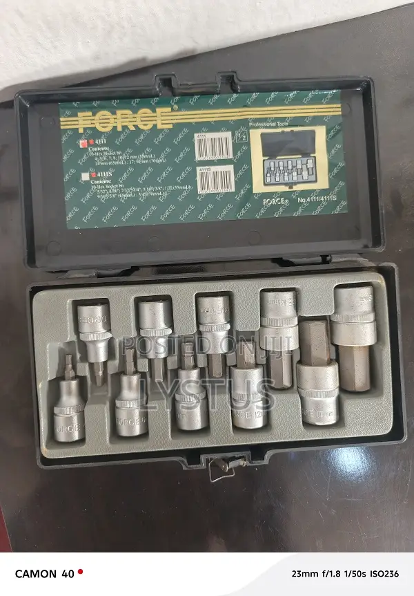 Force 2203-9 1/4” Dr 4–14mm Metric Socket Set – 19pcs