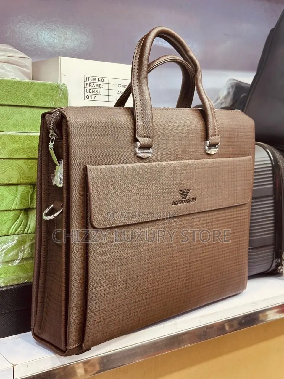 Mont Blanc Quality Luxury Men Genuine Leather Laptop Bag