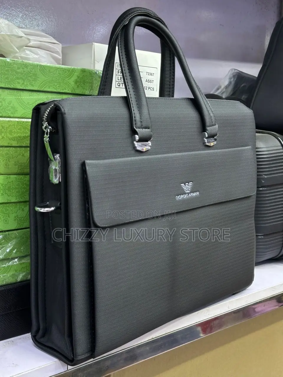 Mont Blanc Quality Luxury Men Genuine Leather Laptop Bag