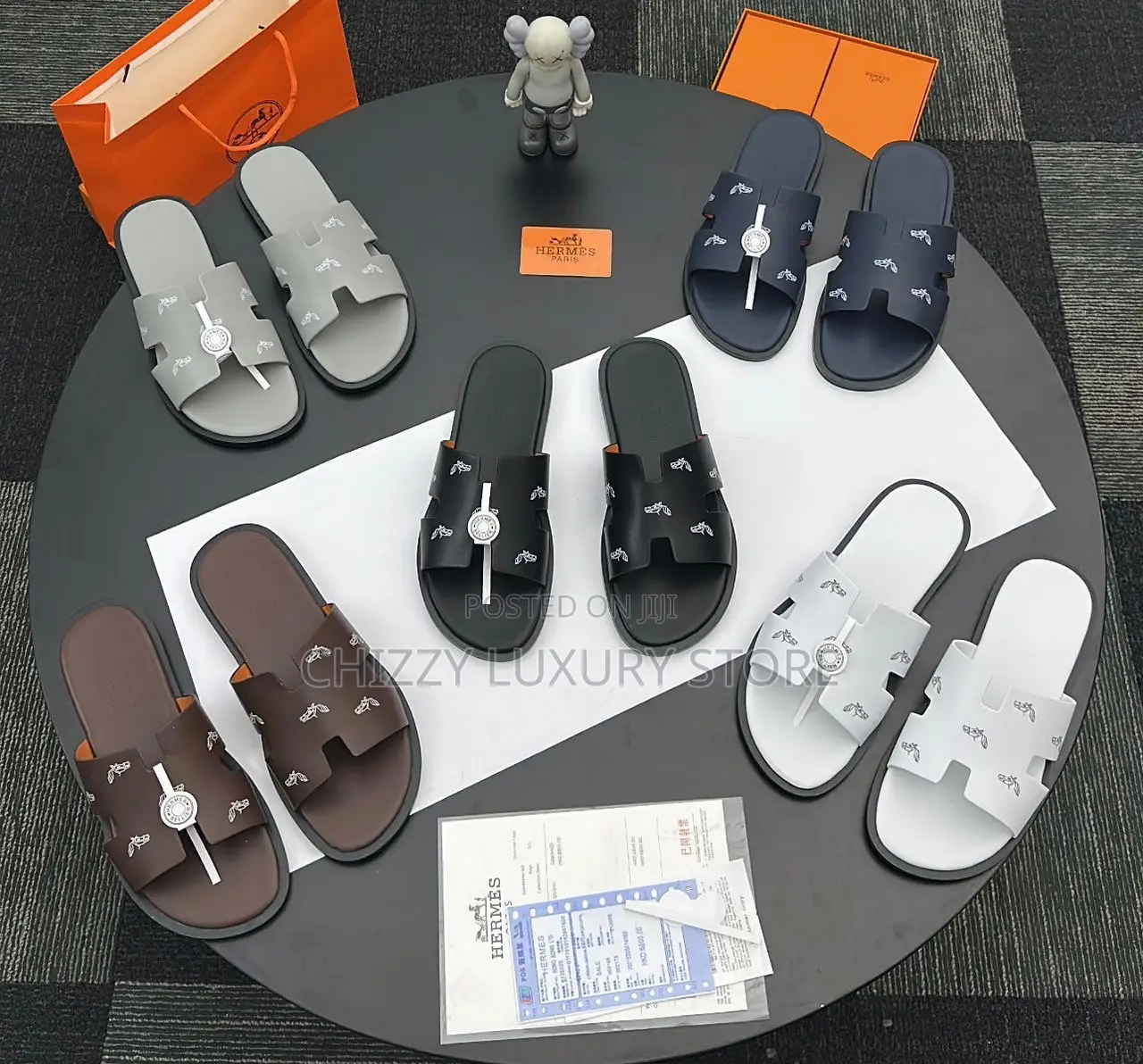Hermes Quality Luxury Men Genuine Leather Slip-On