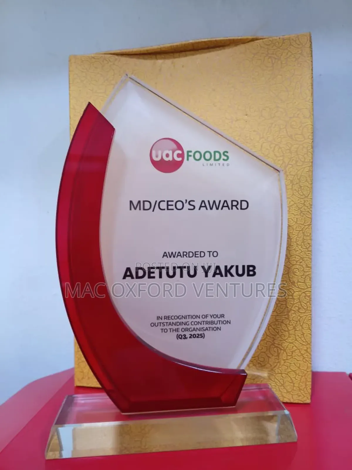 Crystal Glass Award