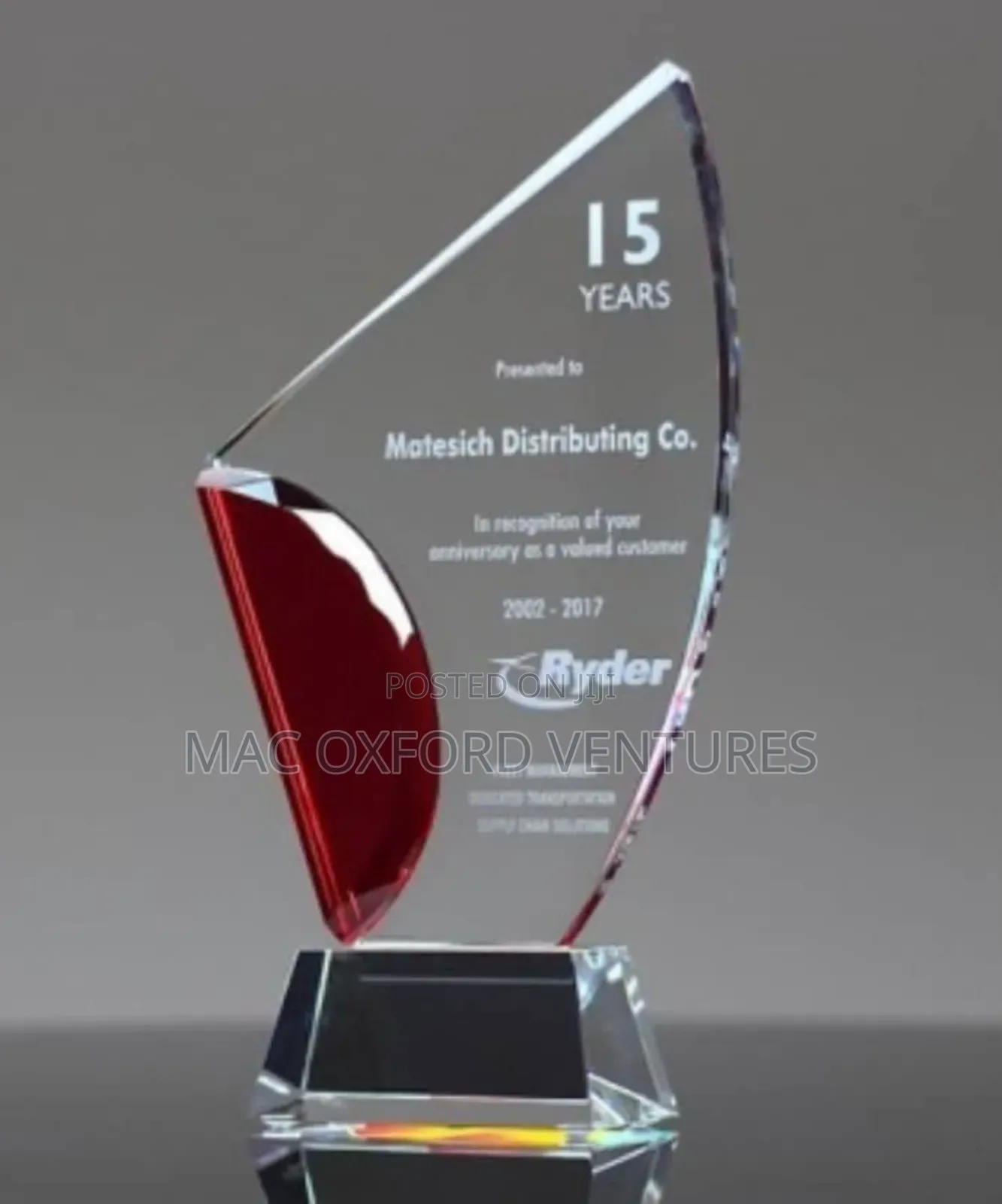Crystal Glass Award