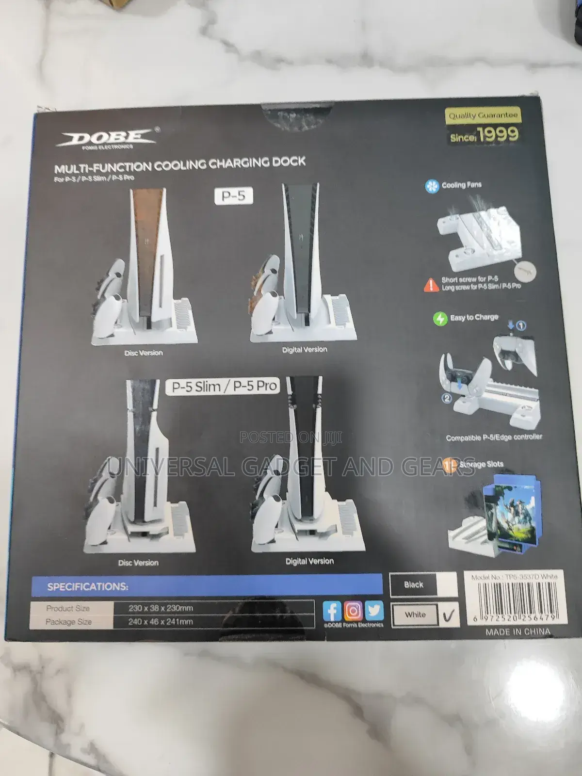 Multifunction Cooling, Charging Stand for Playstation 5 Slim and Pro