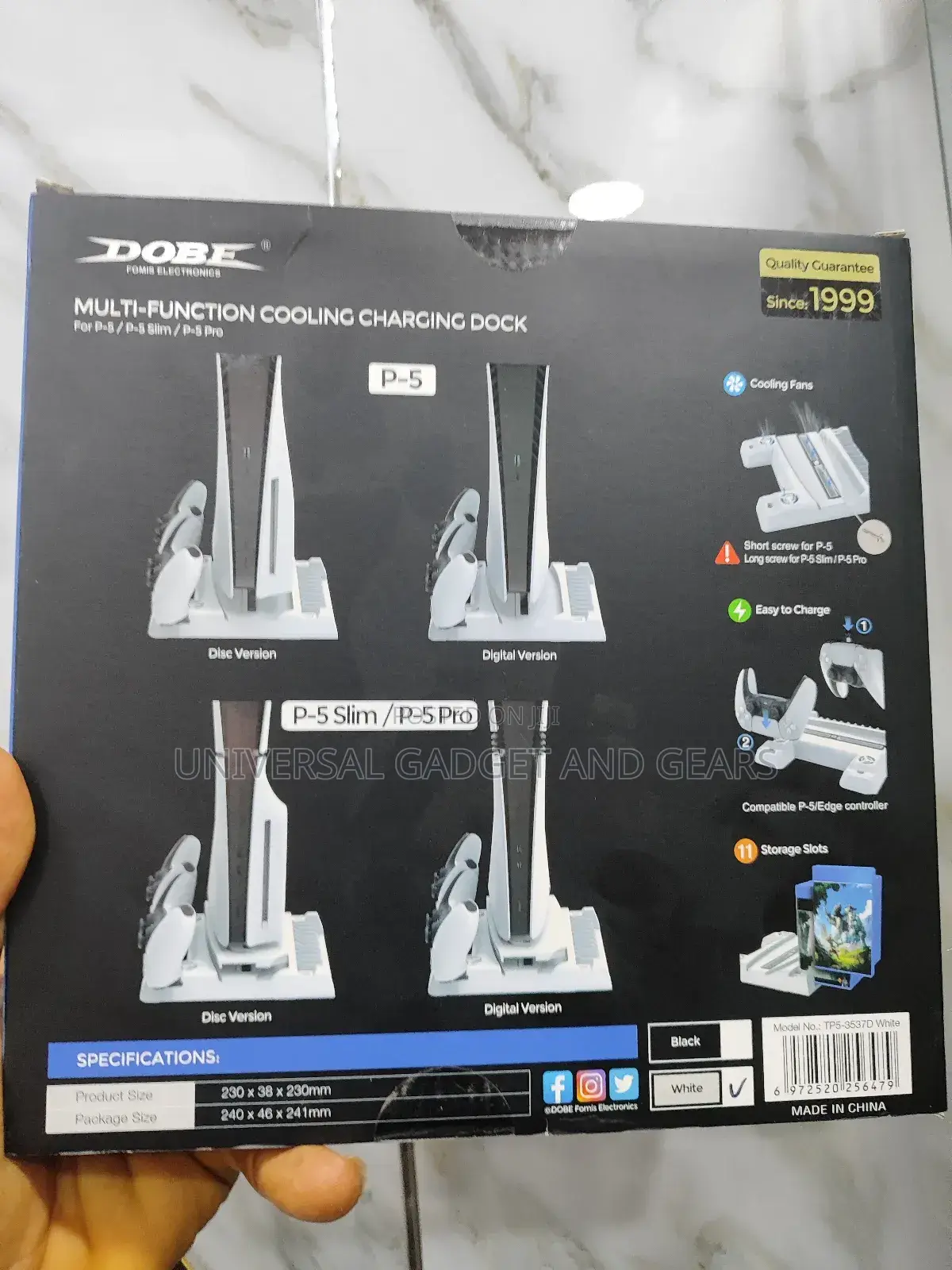Multifunction Cooling, Charging Stand for Playstation 5 Slim and Pro