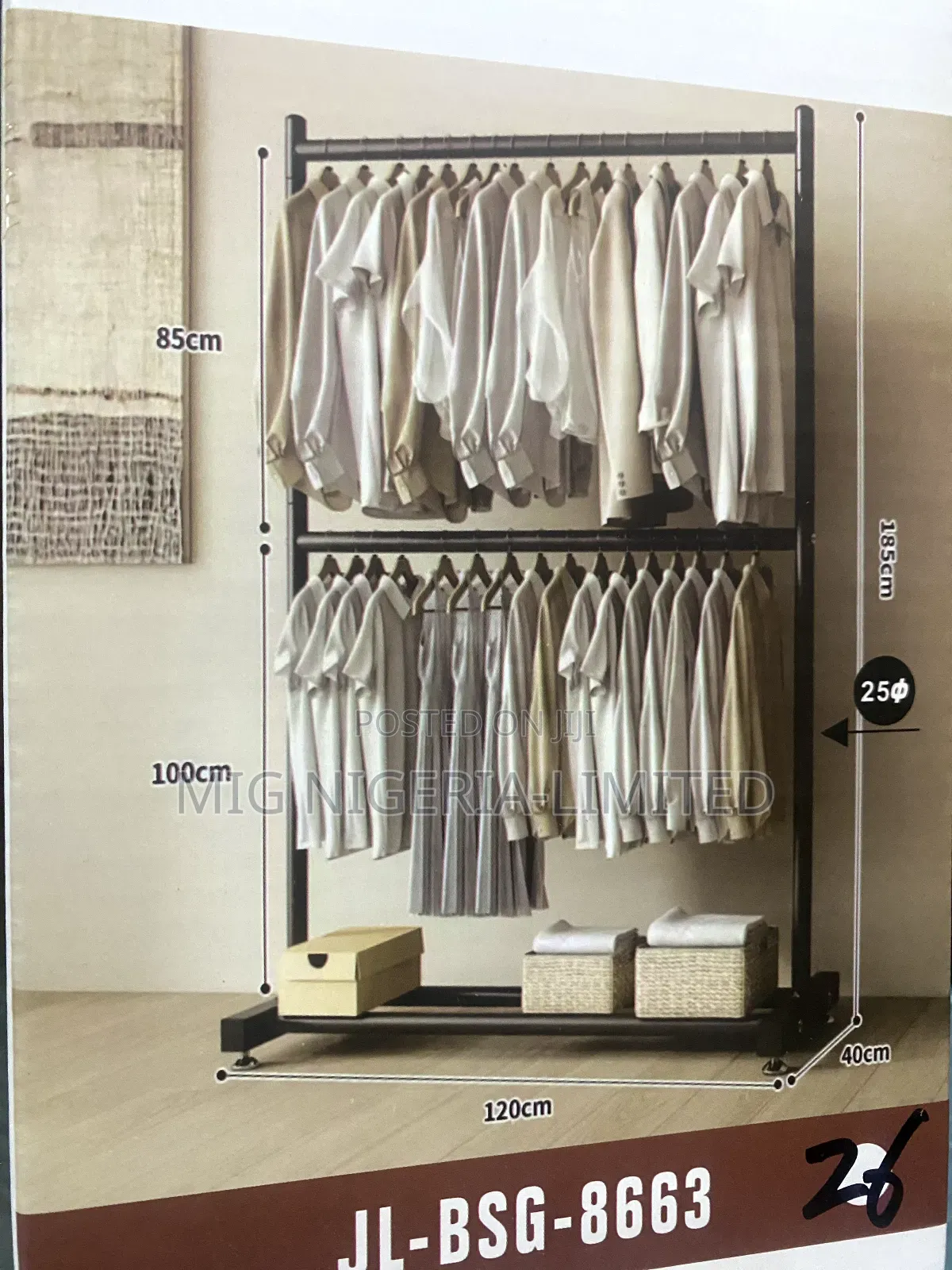 High Quality Garment Rack Single Pole Cloth Hanger Bearing 60kg