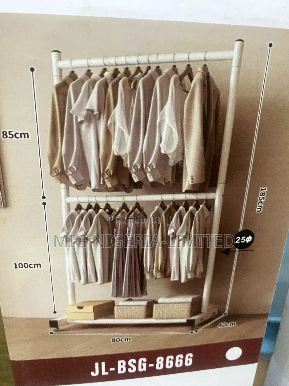 High Quality Garment Rack Single Pole Cloth Hanger Bearing 60kg
