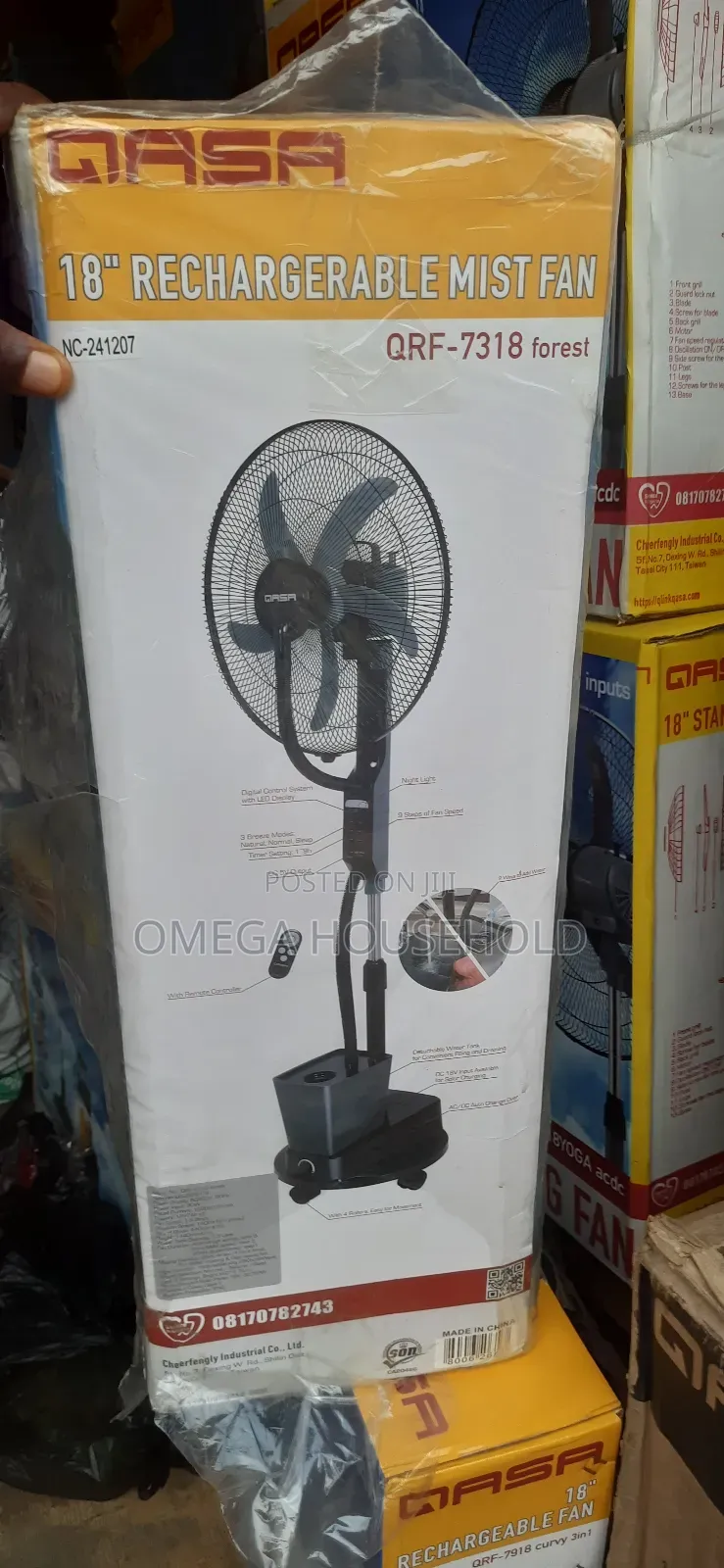 Qasa Rechargeable Mist Fan