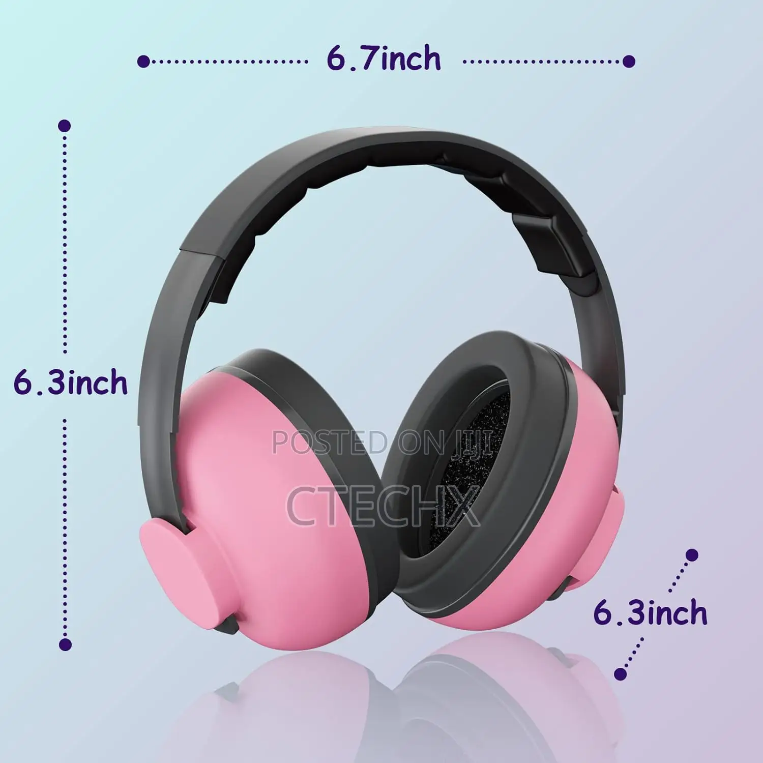 Noise Reduction Earmuffs Hearing Protection for 0-3 Years (Red Rose)