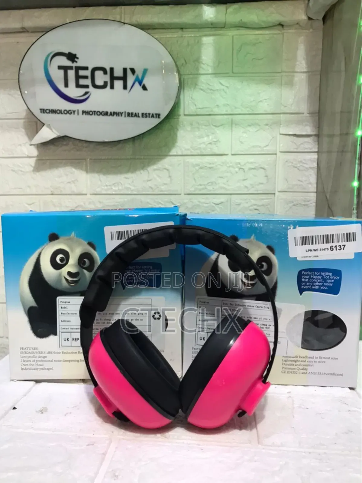 Noise Reduction Earmuffs Hearing Protection for 0-3 Years (Red Rose)