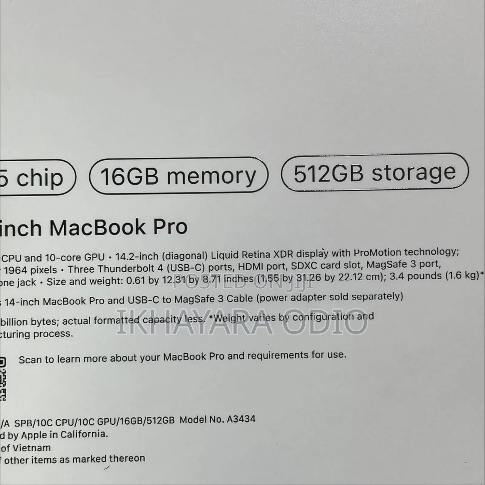 New Laptop Apple MacBook Pro 2025 M5 14-inch 16GB Apple M5 SSD 512GB