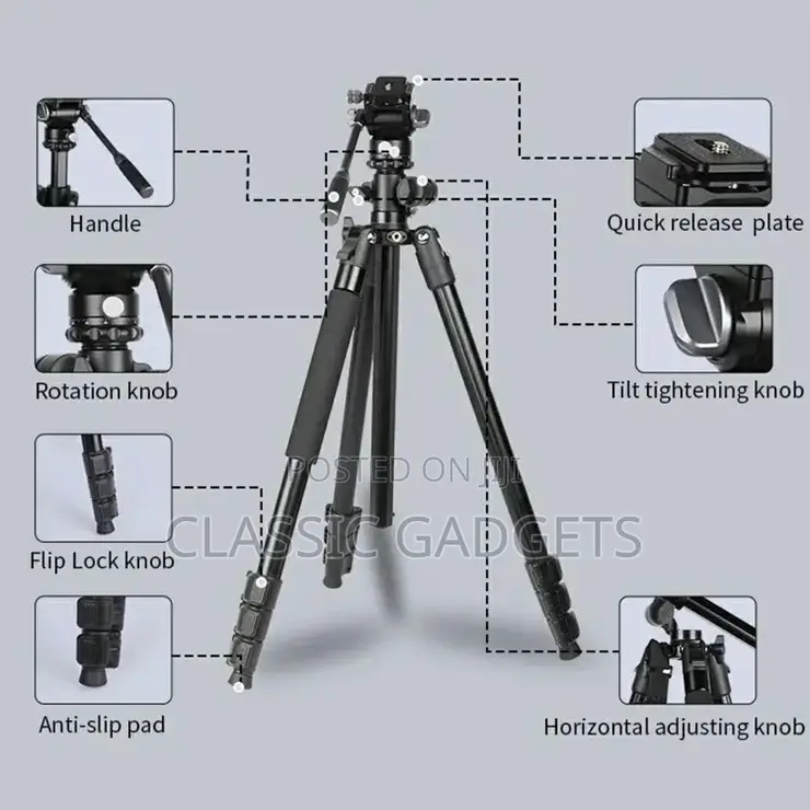 Jmary Professional Ks355+Hg60 2-in-1 360 Degree Monopod Camera Tripod