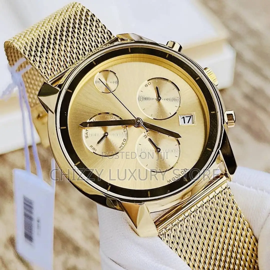Movado Quality Luxury Men Chain Strap Wristwatch