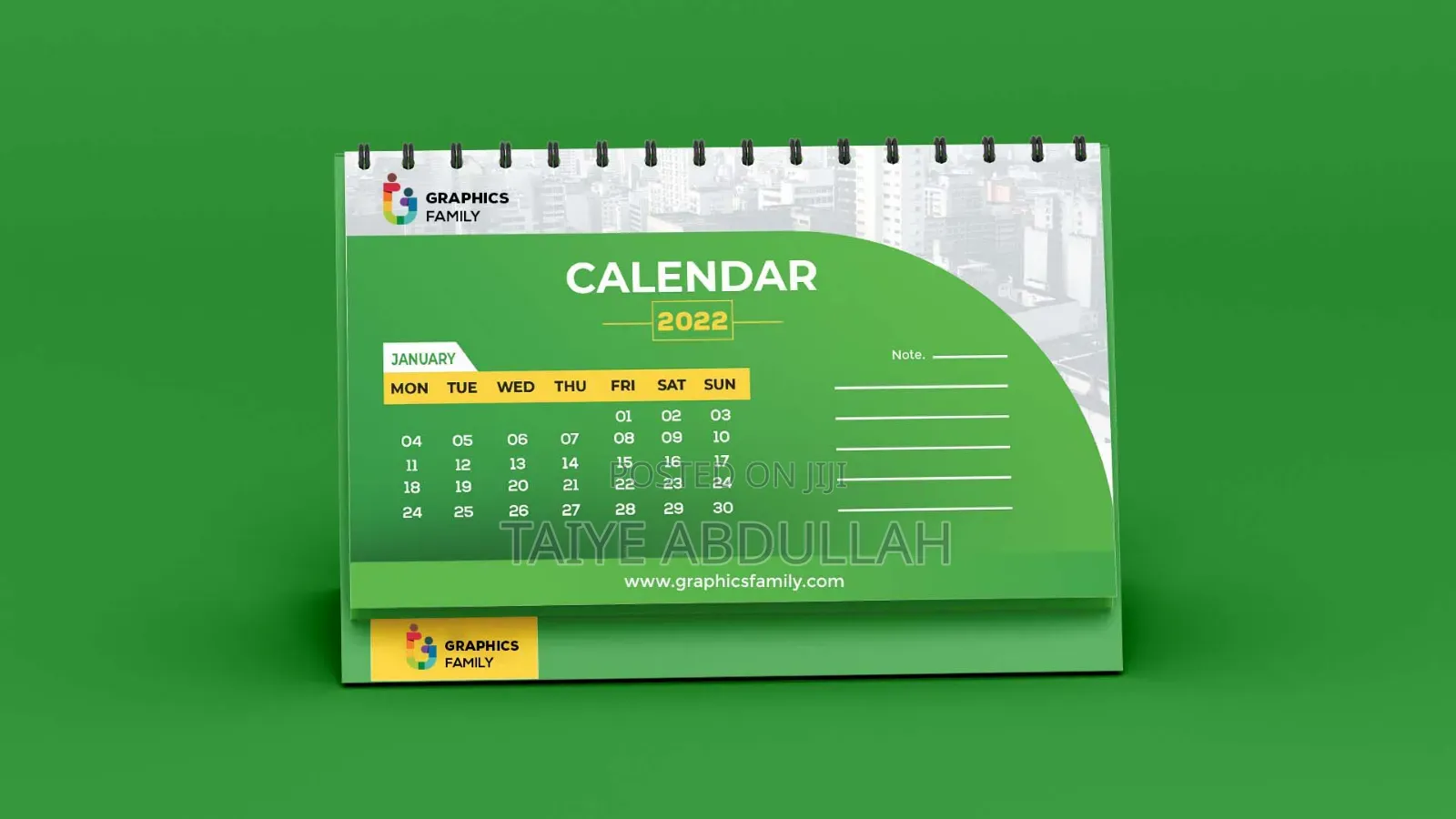 Printed Desktop Calendar