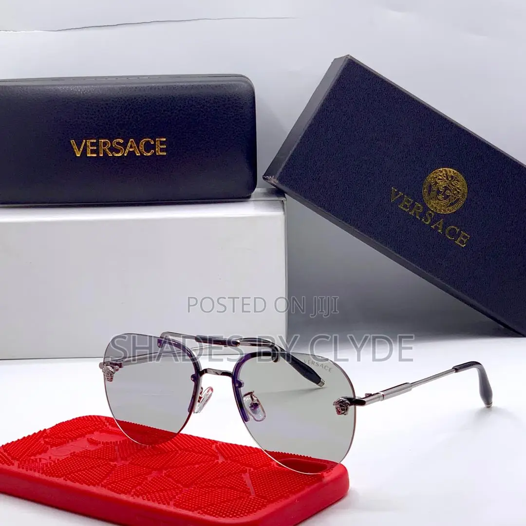 Authentic Versace Sunglasses-Black Frame, Rose-Tinted Lenses-Brand New