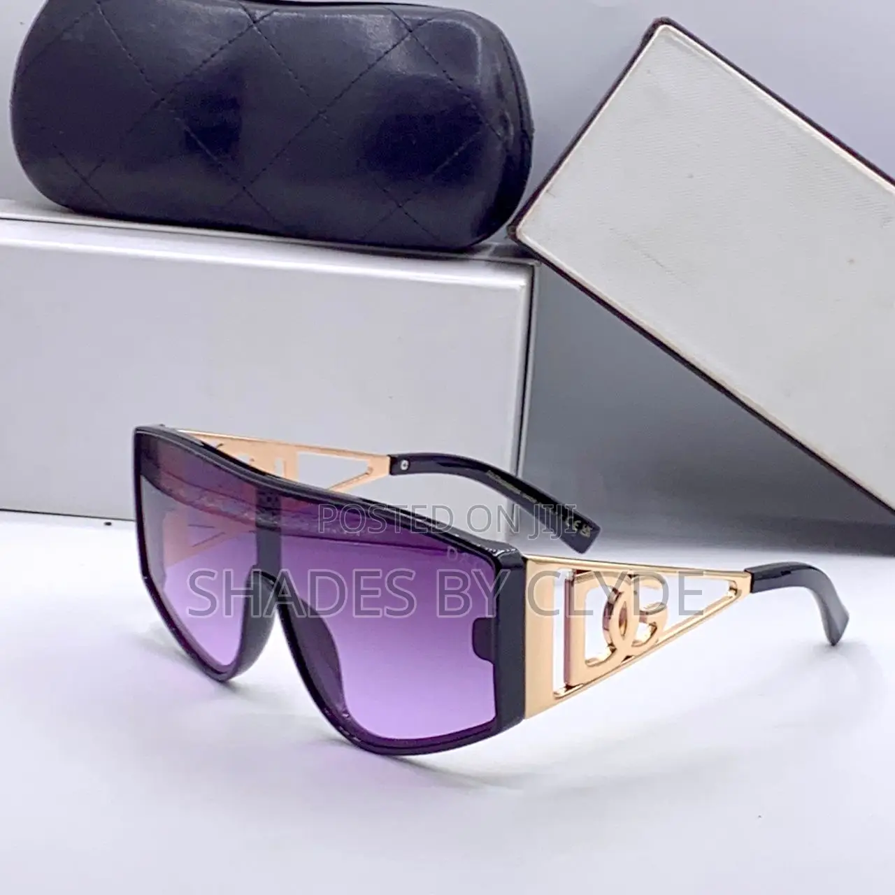 D G Sunglasses - Brown Gradient Lenses, Gold Frame - Brand New!