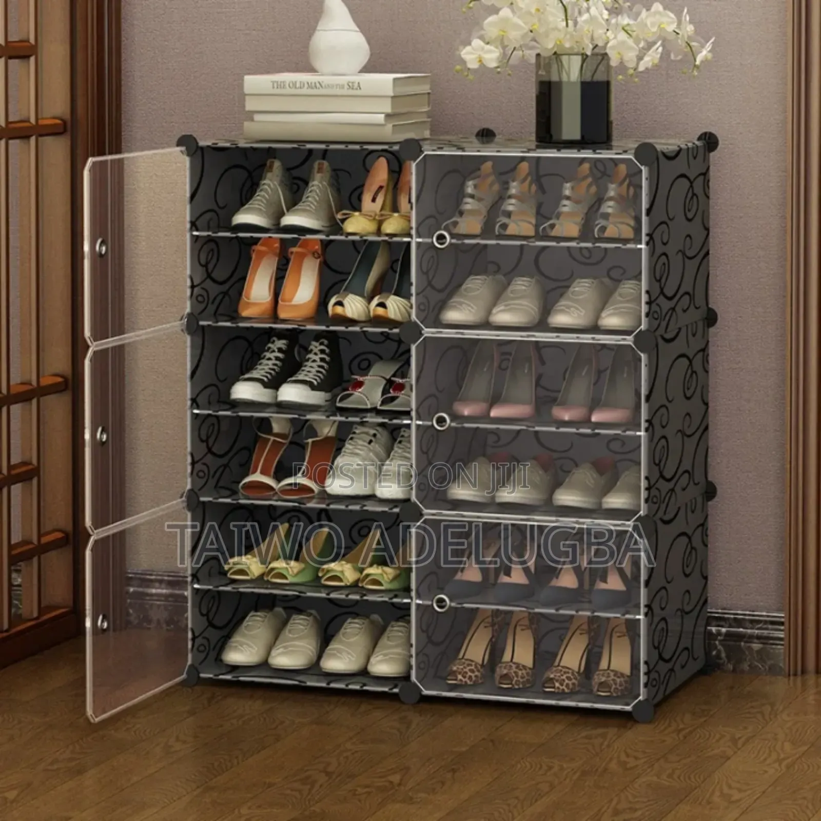Double Phase 2 Partition High Quality Plastic Shoe Rack With Cover