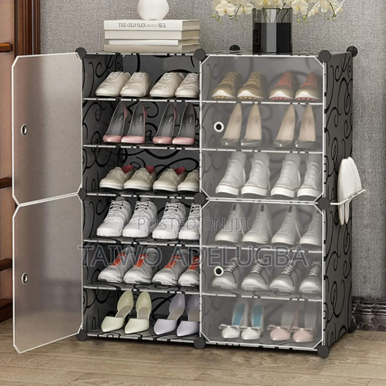 Double Phase 2 Partition High Quality Plastic Shoe Rack With Cover