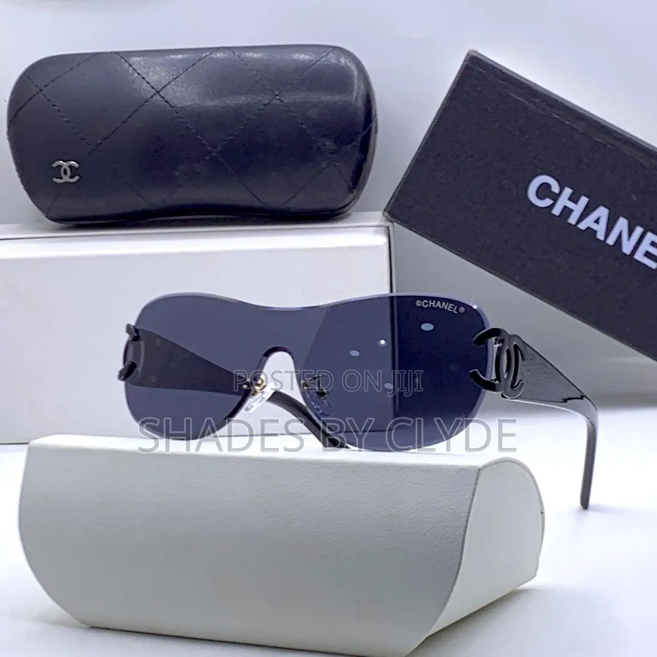 Chanel Sunglasses -Dark Blue Lenses, Gold Accents-New With Box Case!