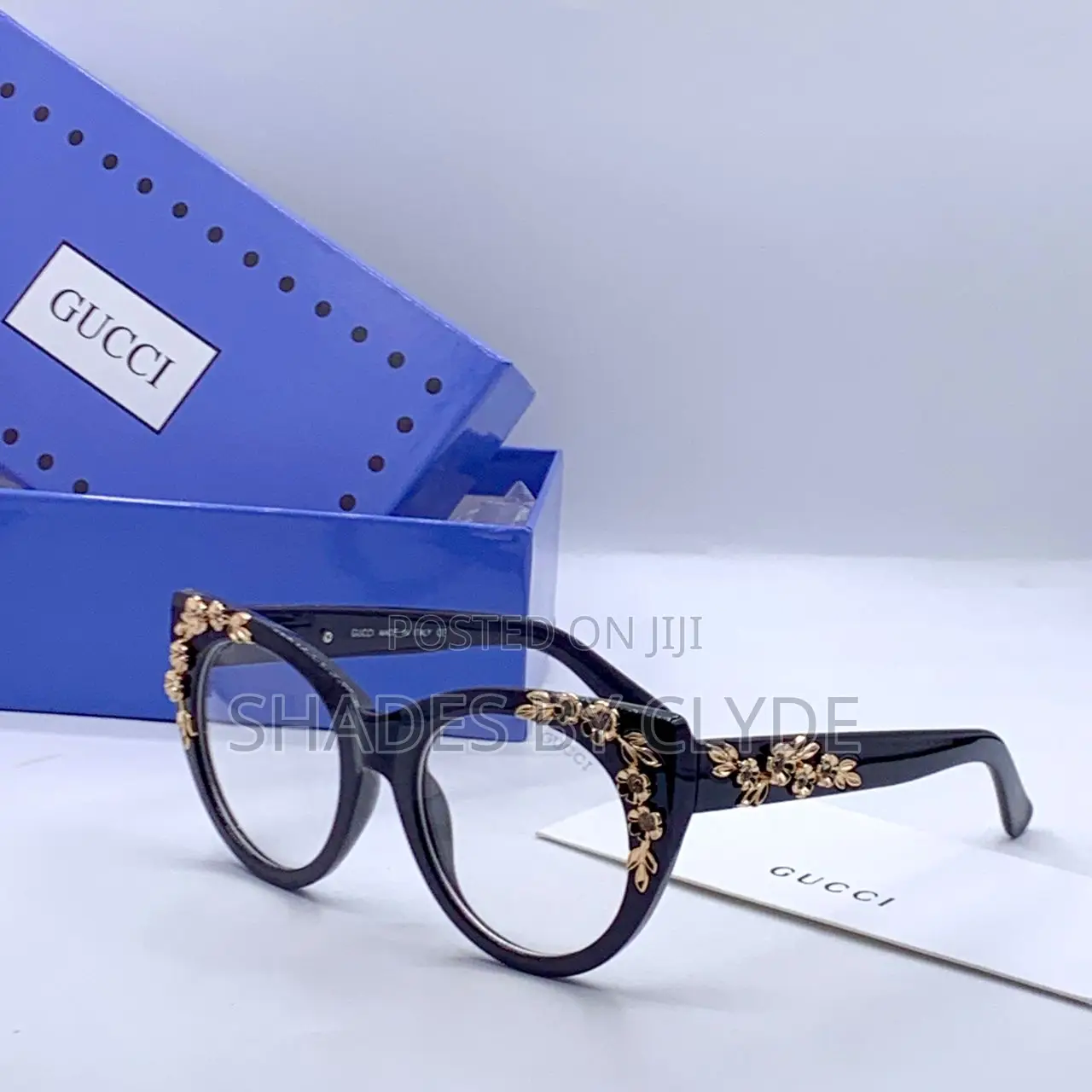 Gucci Eyeglasses - Gold Floral Accents - New With Case Card!